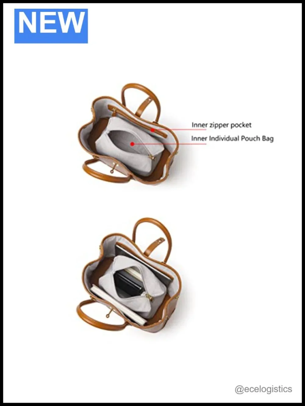Genuine Leather Top Handle Satchel Tote Bag for Women with Twist Lock